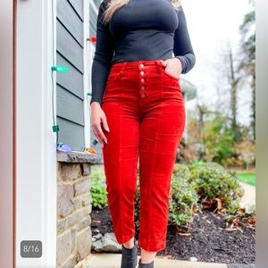 Judy Blue Rust Button-Fly Corduroy Pants